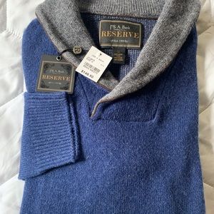Jos. A. Bank Lambswool Blend Shawl Collar Sweater
